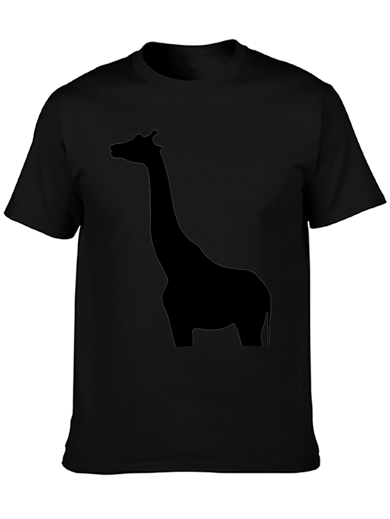 Mens Black Giraffe Silhouette Graphic T-Shirt