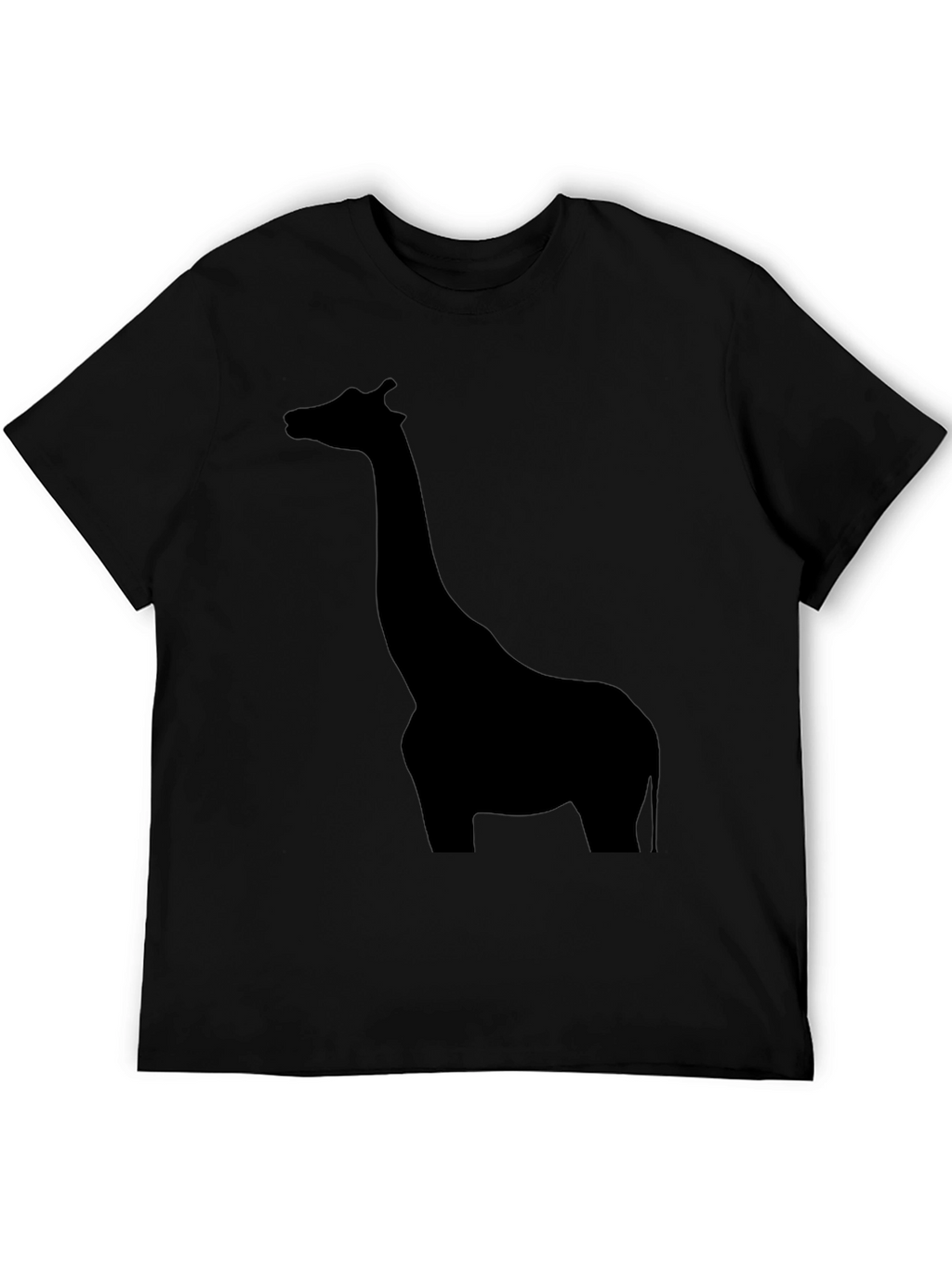 Mens Black Giraffe Silhouette Graphic T-Shirt