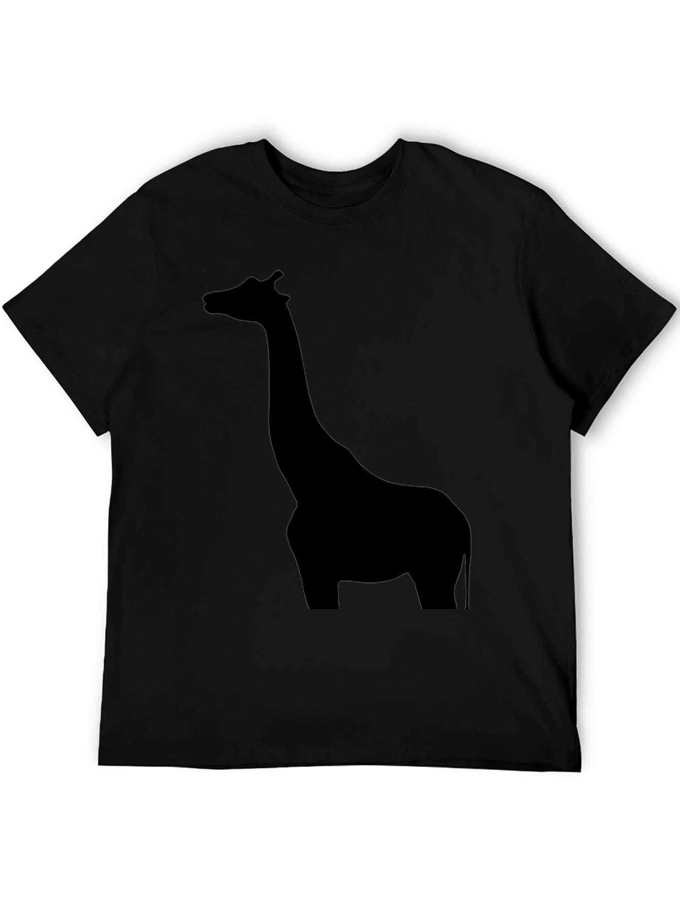 Mens Black Giraffe Silhouette Graphic T-Shirt