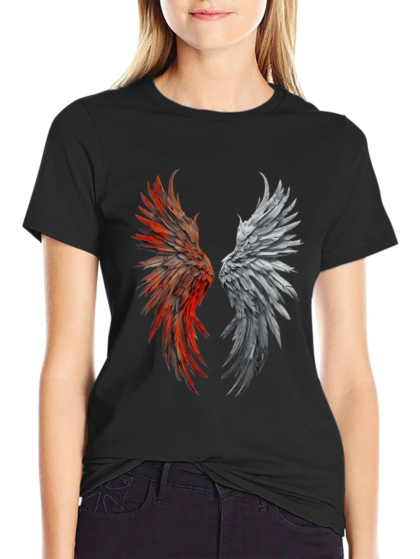 Winged Graphic Black T-Shirt