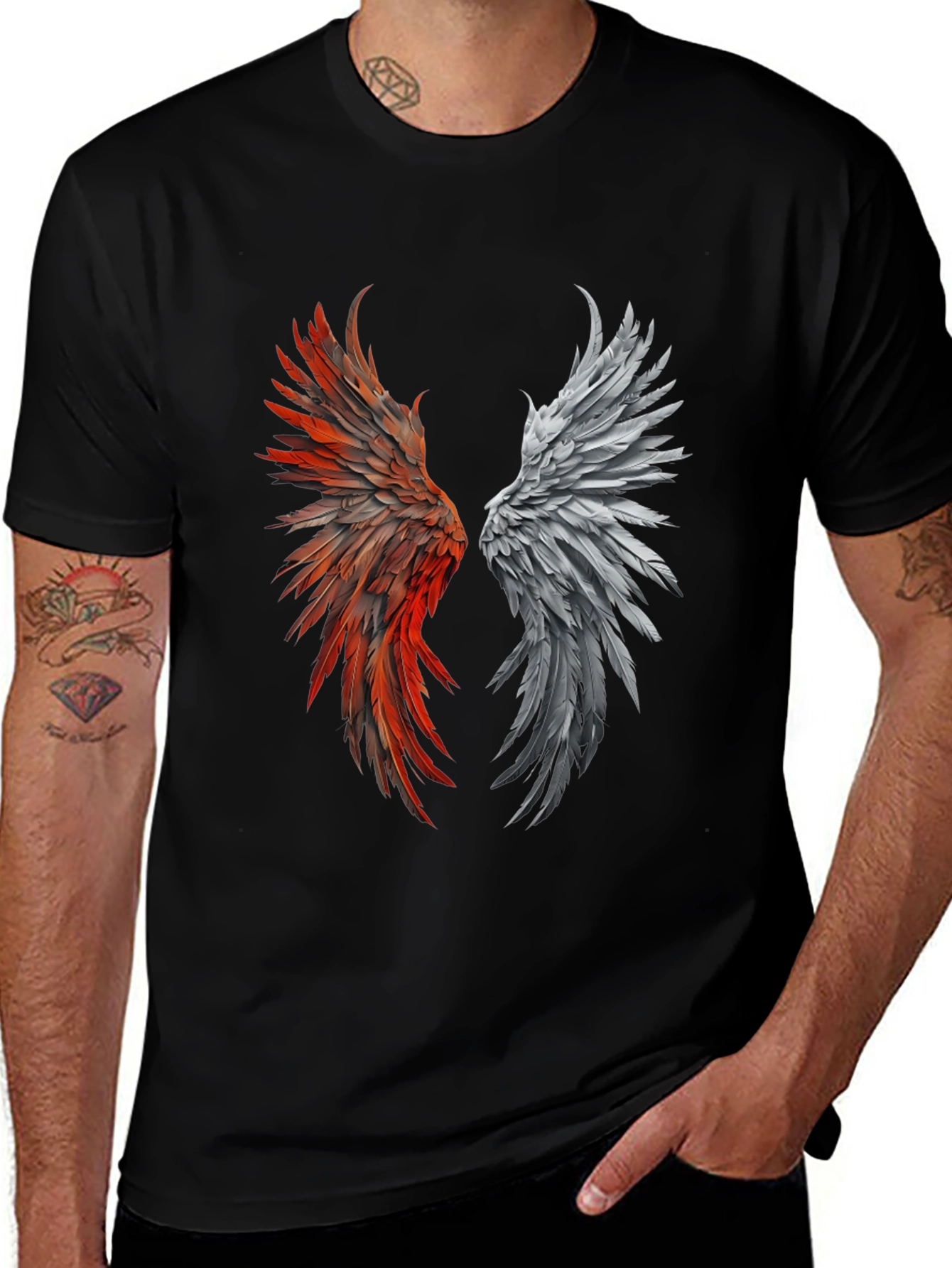 Winged Graphic Black T-Shirt