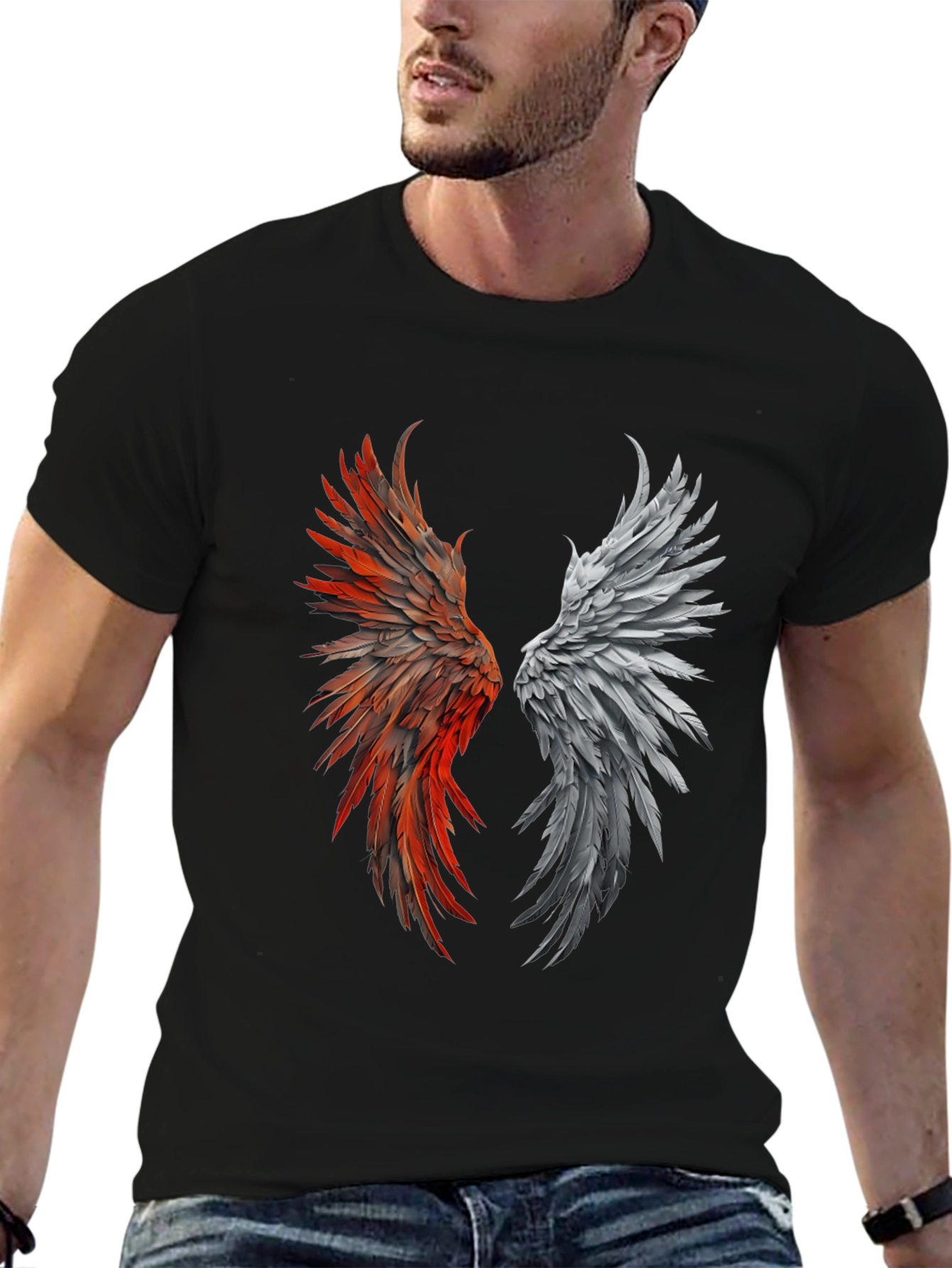 Winged Graphic Black T-Shirt
