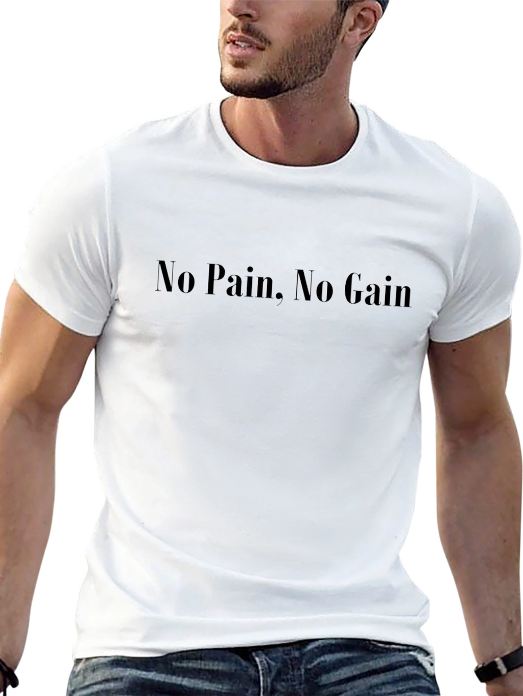 Motivational No Pain No Gain Black T-Shirt