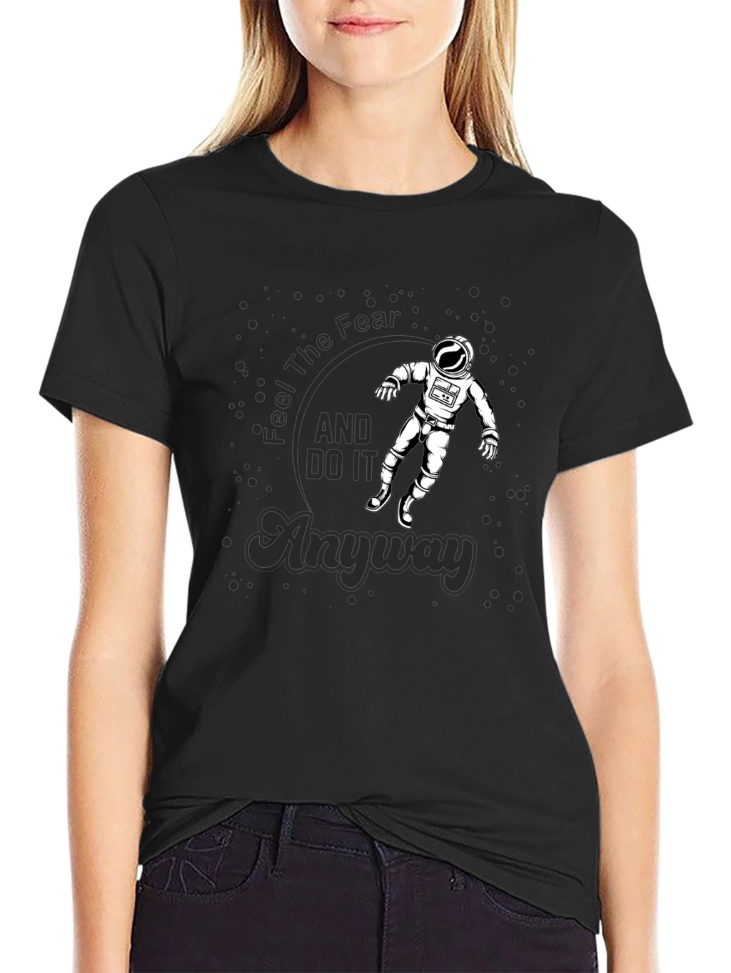 Feel The Fear Astronaut Black T-Shirt