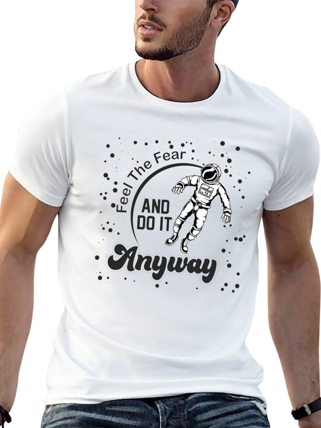 Feel The Fear Astronaut Black T-Shirt