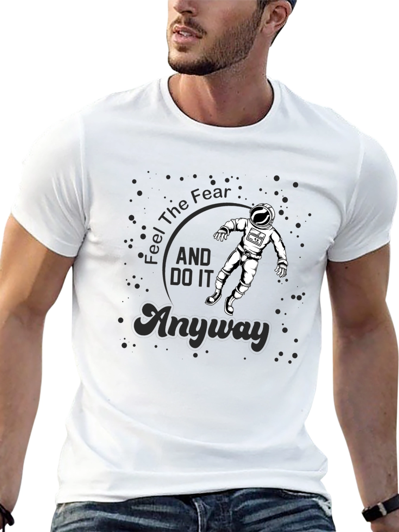 Feel The Fear Astronaut Black T-Shirt