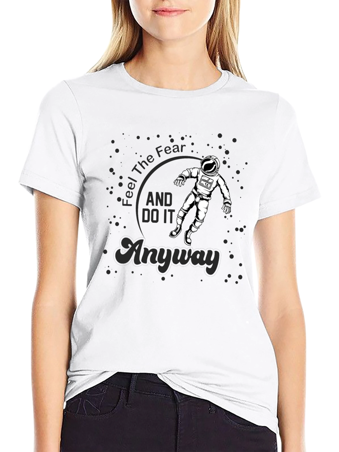 Feel The Fear Astronaut Black T-Shirt
