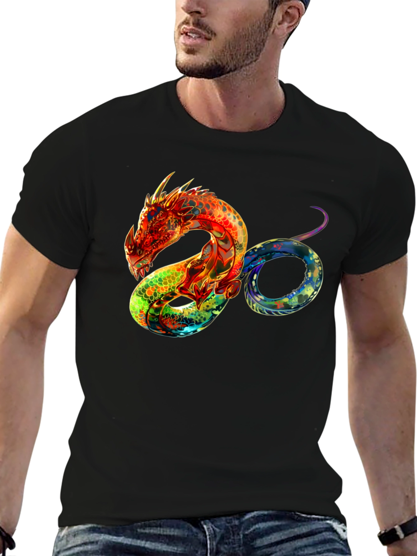Dragon Graphic T-Shirt - Colorful Fantasy Design