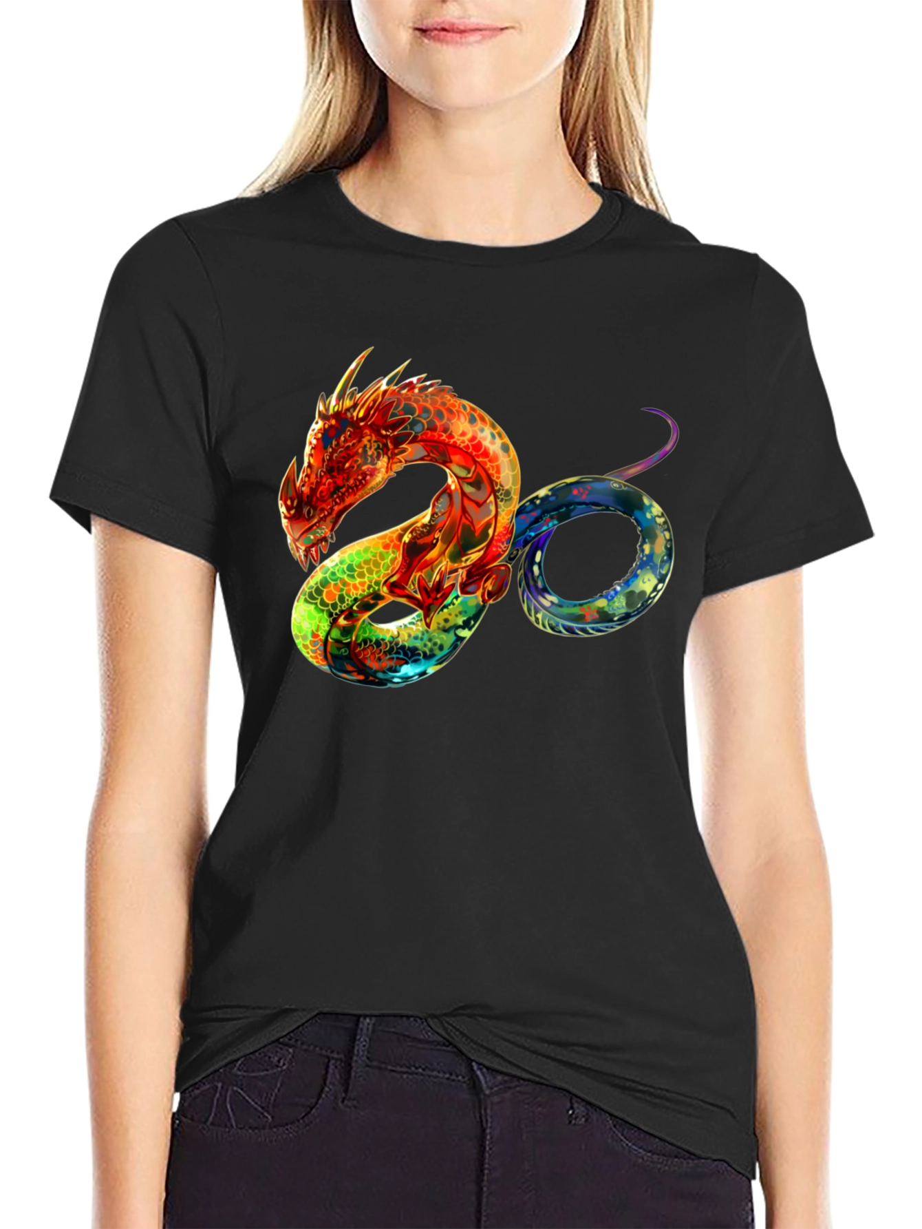 Dragon Graphic T-Shirt - Colorful Fantasy Design