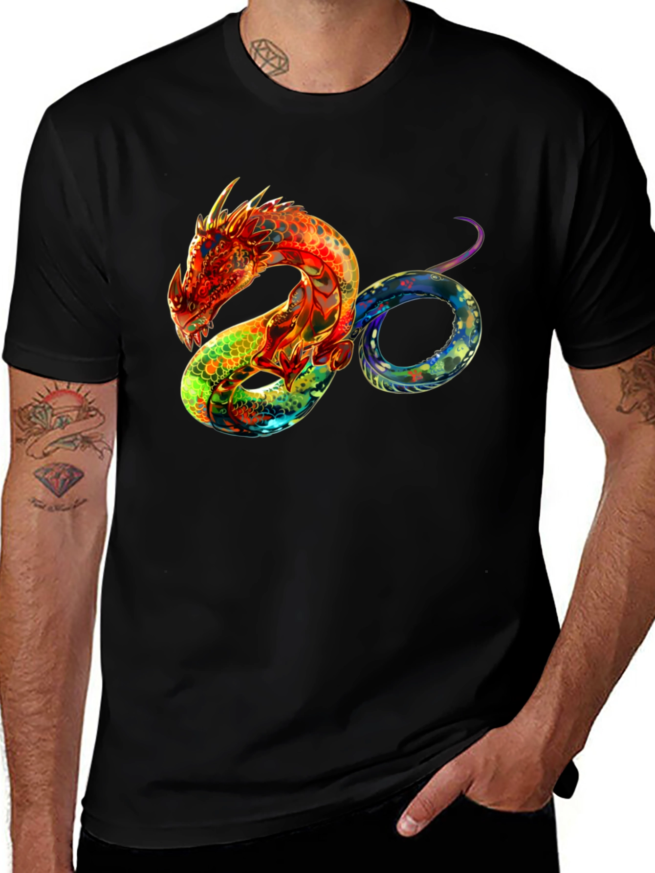 Dragon Graphic T-Shirt - Colorful Fantasy Design