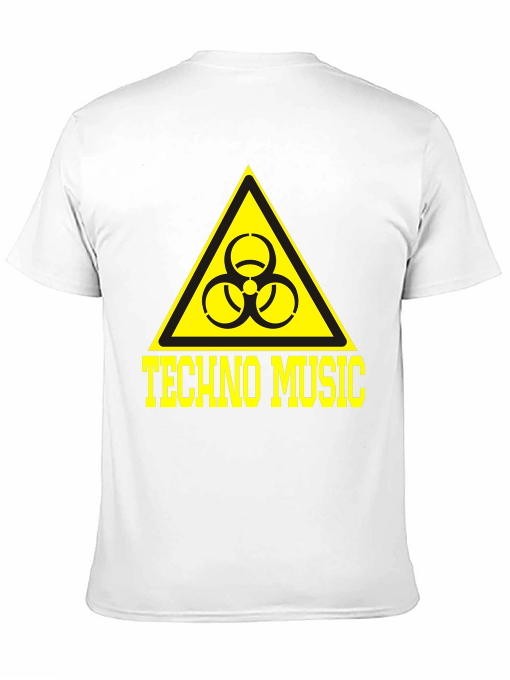 Techno Music T-Shirt Biohazard Symbol Yellow Print