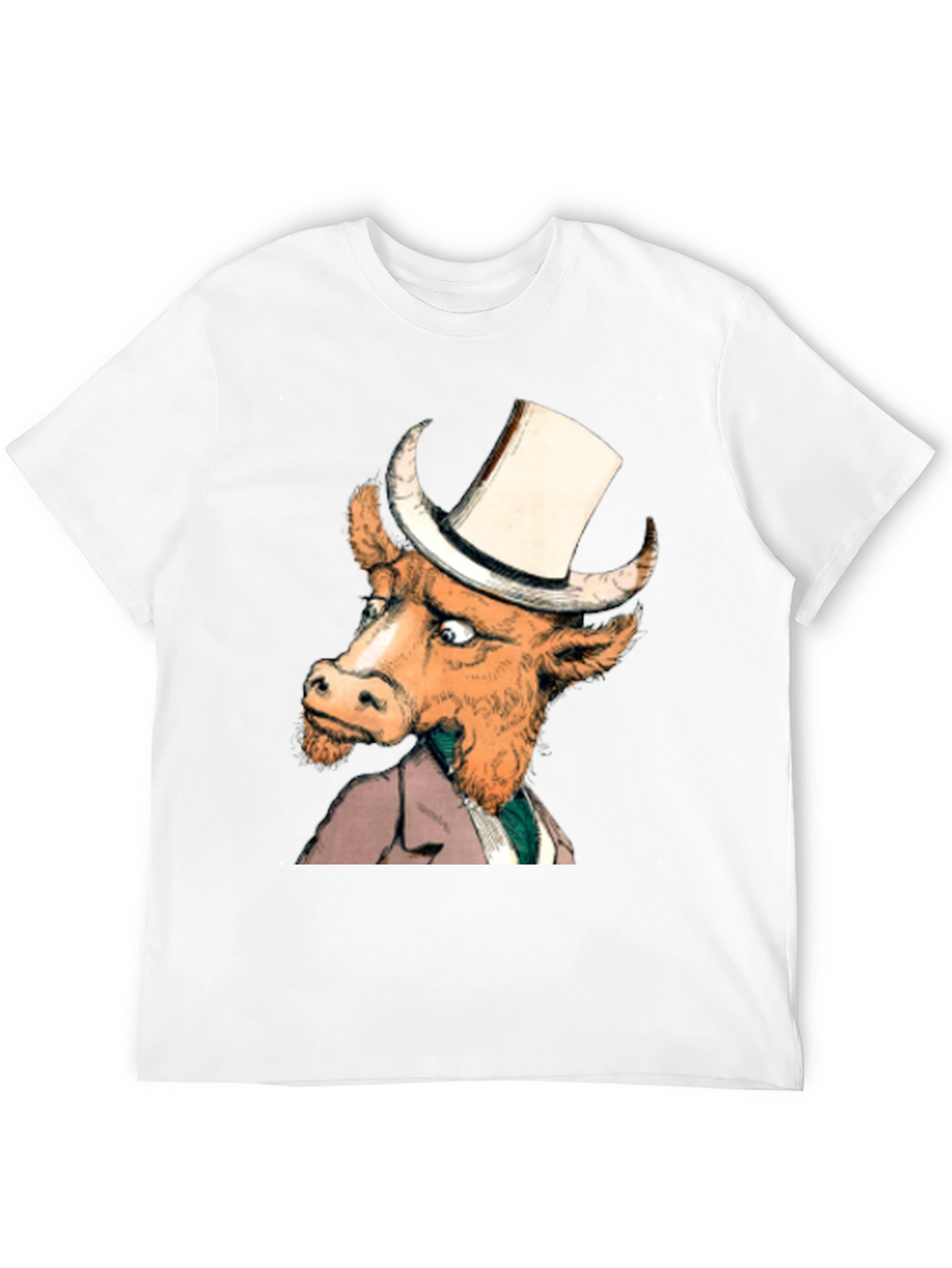 Cow in Top Hat T-Shirt - Whimsical Graphic Tee