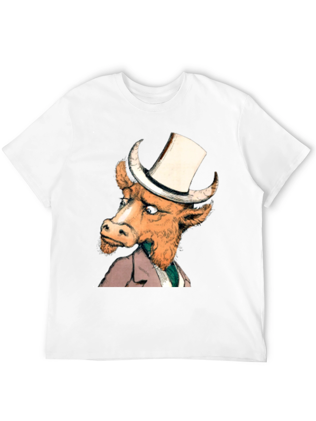 Cow in Top Hat T-Shirt - Whimsical Graphic Tee