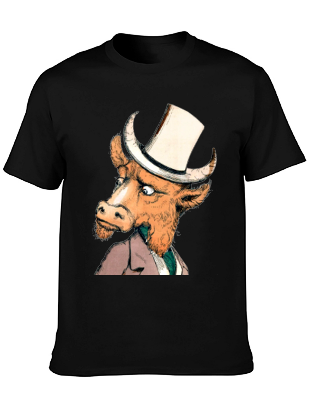 Cow in Top Hat T-Shirt - Whimsical Graphic Tee