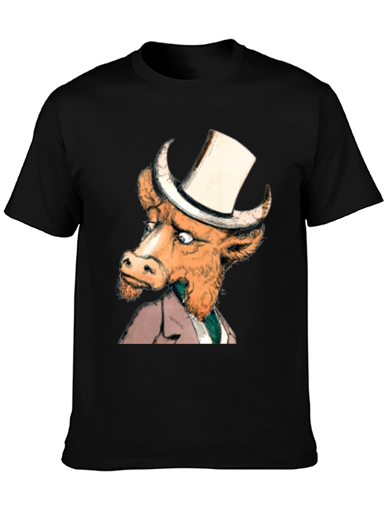 Cow in Top Hat T-Shirt - Whimsical Graphic Tee