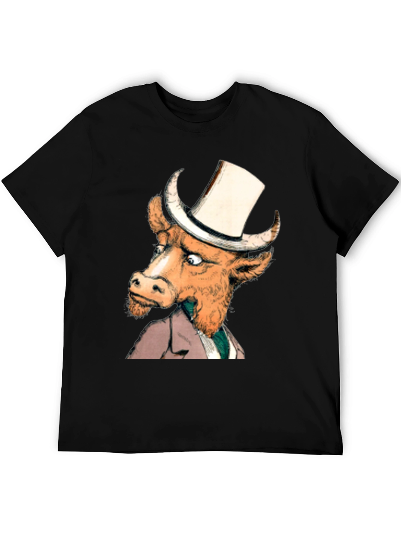 Cow in Top Hat T-Shirt - Whimsical Graphic Tee