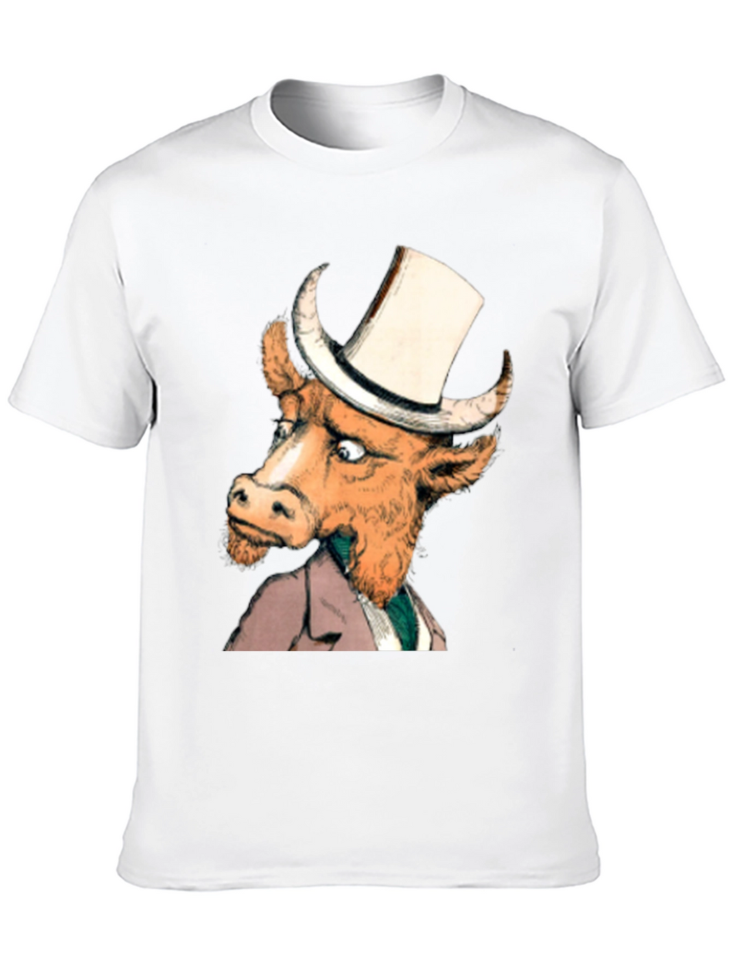 Cow in Top Hat T-Shirt - Whimsical Graphic Tee