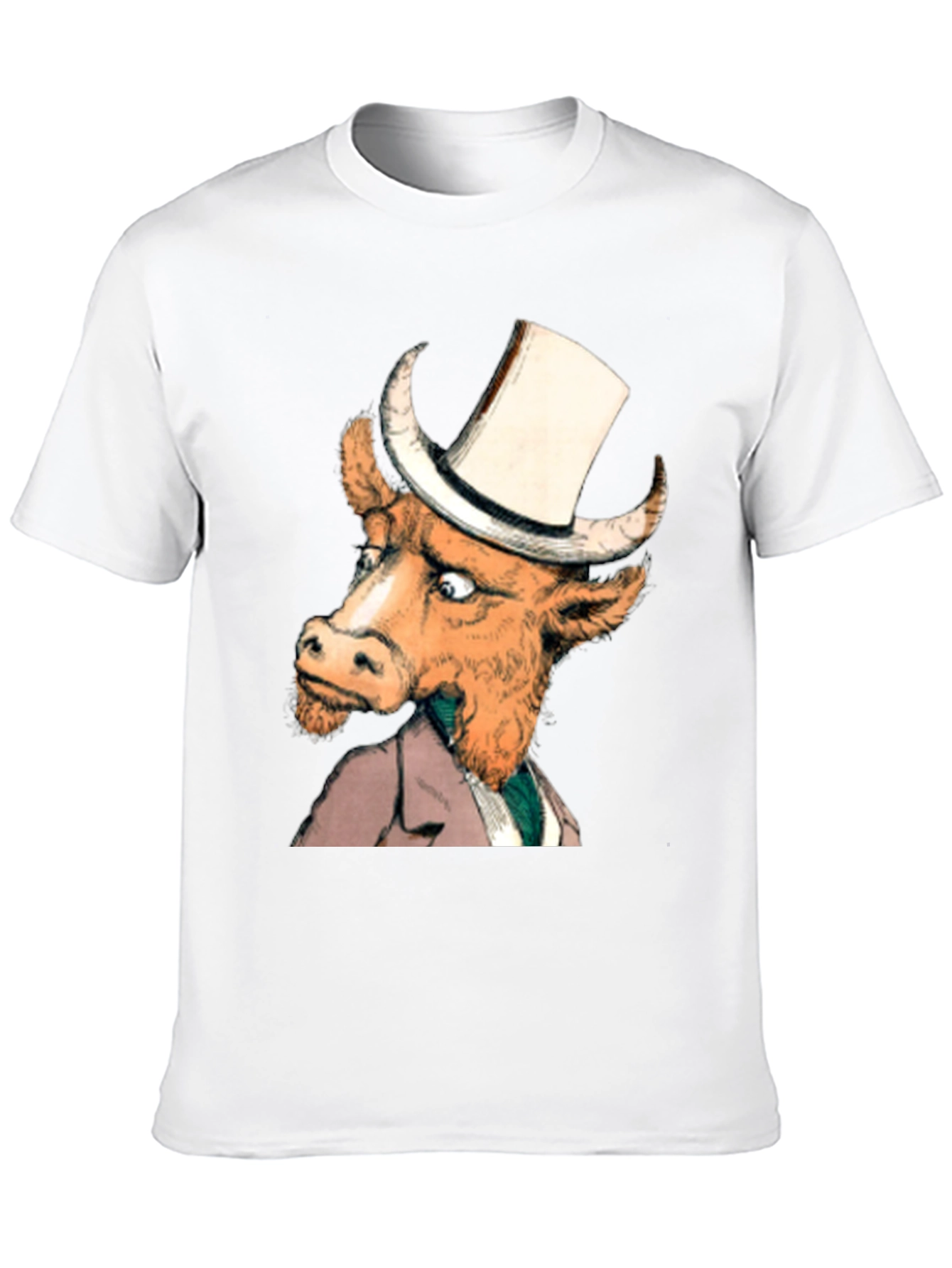 Cow in Top Hat T-Shirt - Whimsical Graphic Tee