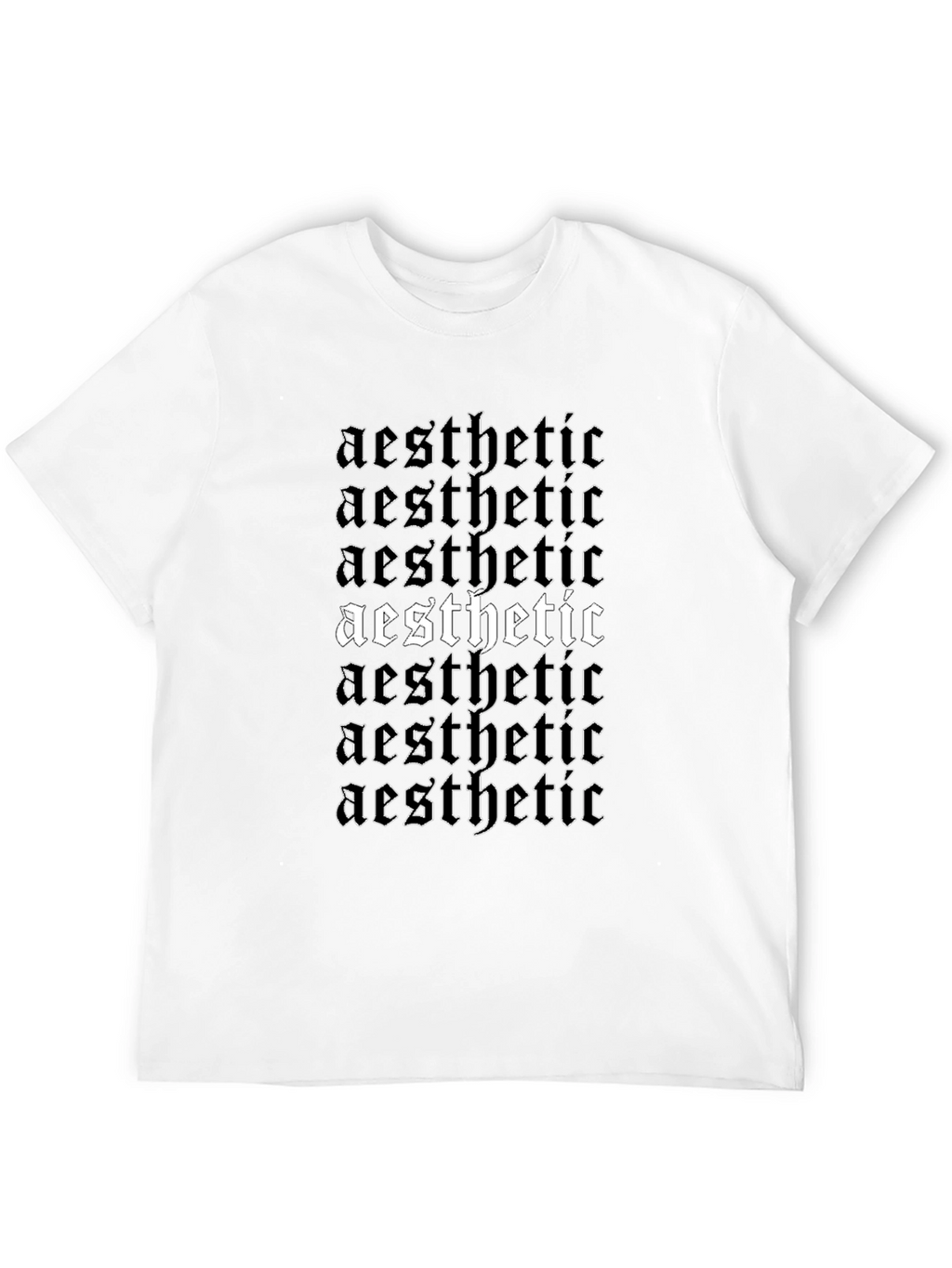 Aesthetic Gothic Text Graphic Tee - Black Cotton T-Shirt