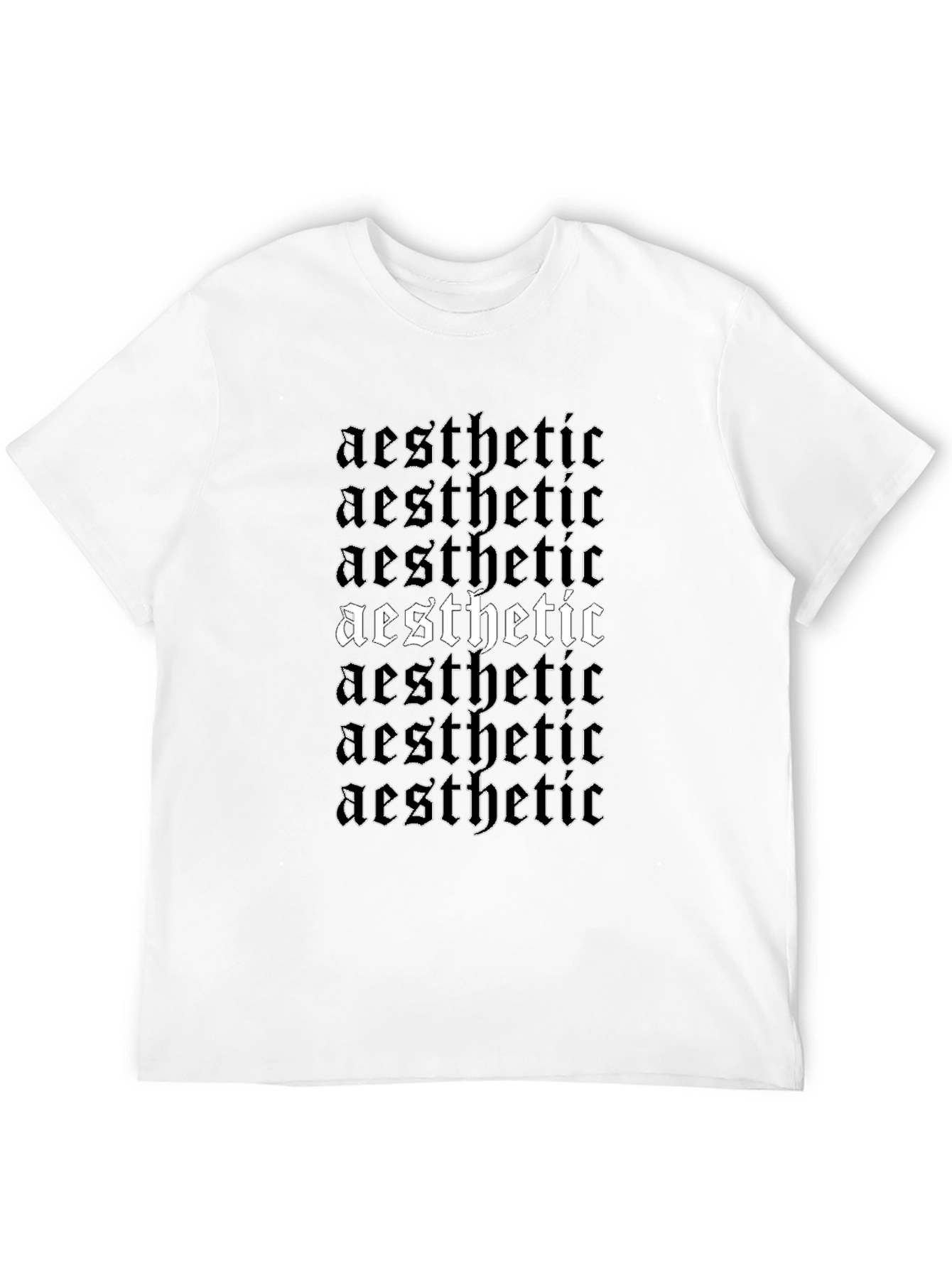 Aesthetic Gothic Text Graphic Tee - Black Cotton T-Shirt