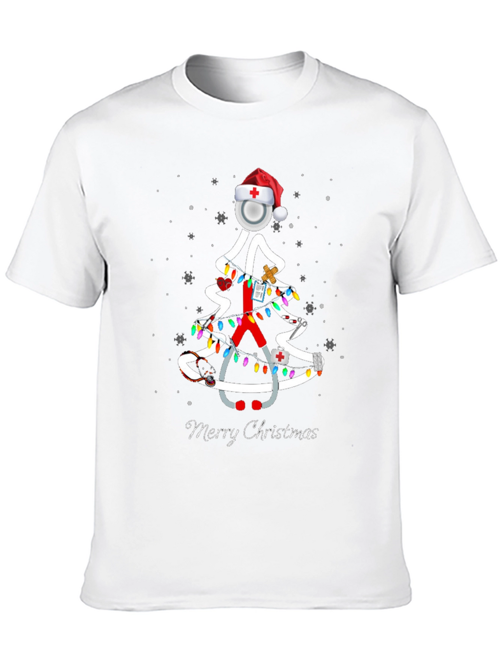 Nurse Christmas Tree T-Shirt - Merry Christmas