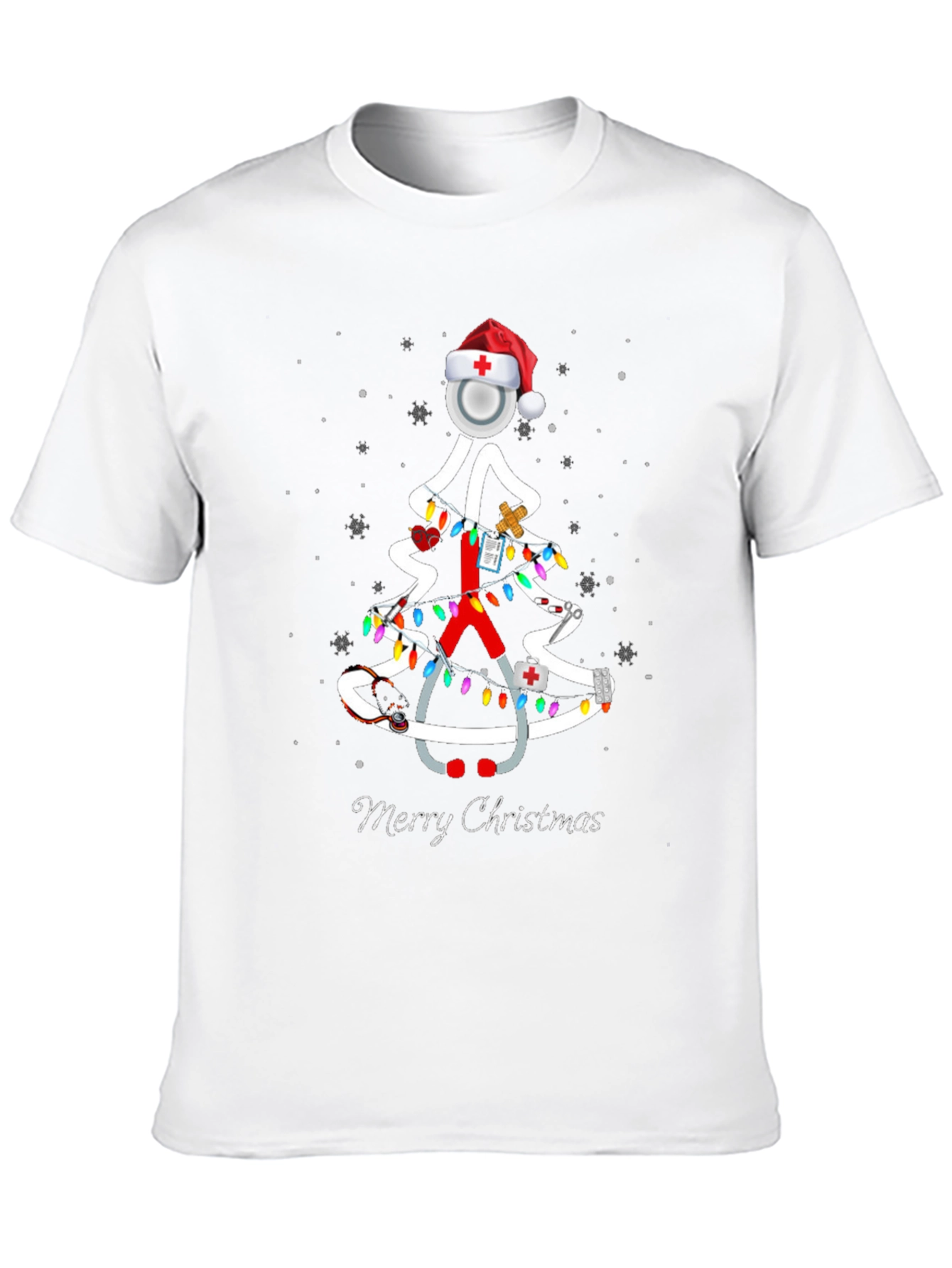 Nurse Christmas Tree T-Shirt - Merry Christmas