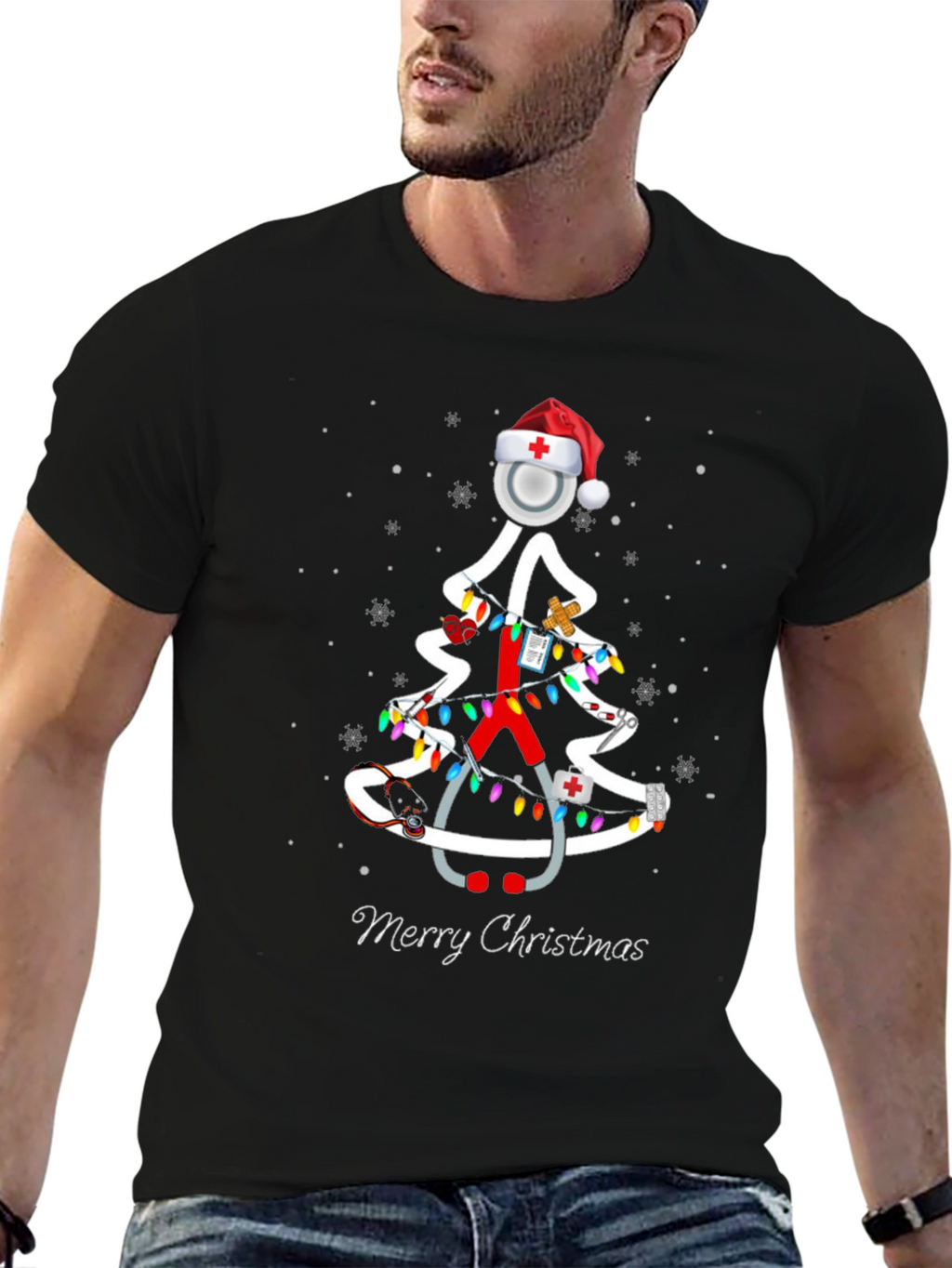 Nurse Christmas Tree T-Shirt - Merry Christmas