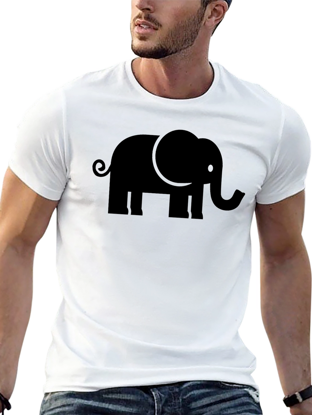 Black Elephant Graphic Tee - Mens Casual Shirt