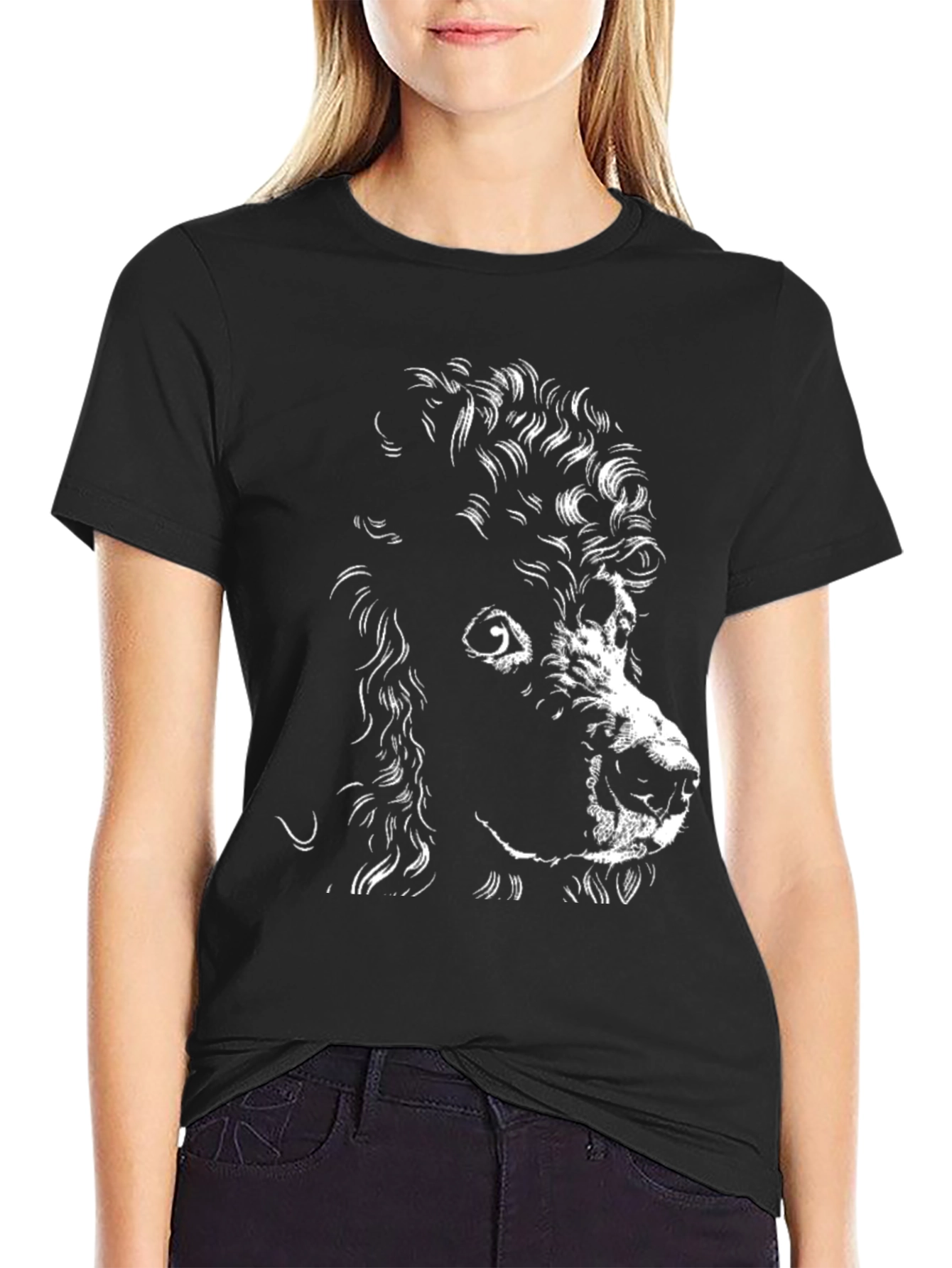 Poodle Graphic Black T-Shirt