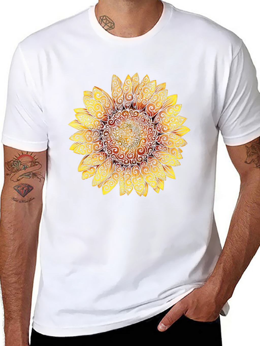 Sunflower Graphic Tee - Stylish Black T-Shirt