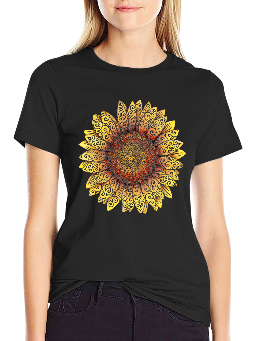 Sunflower Graphic Tee - Stylish Black T-Shirt