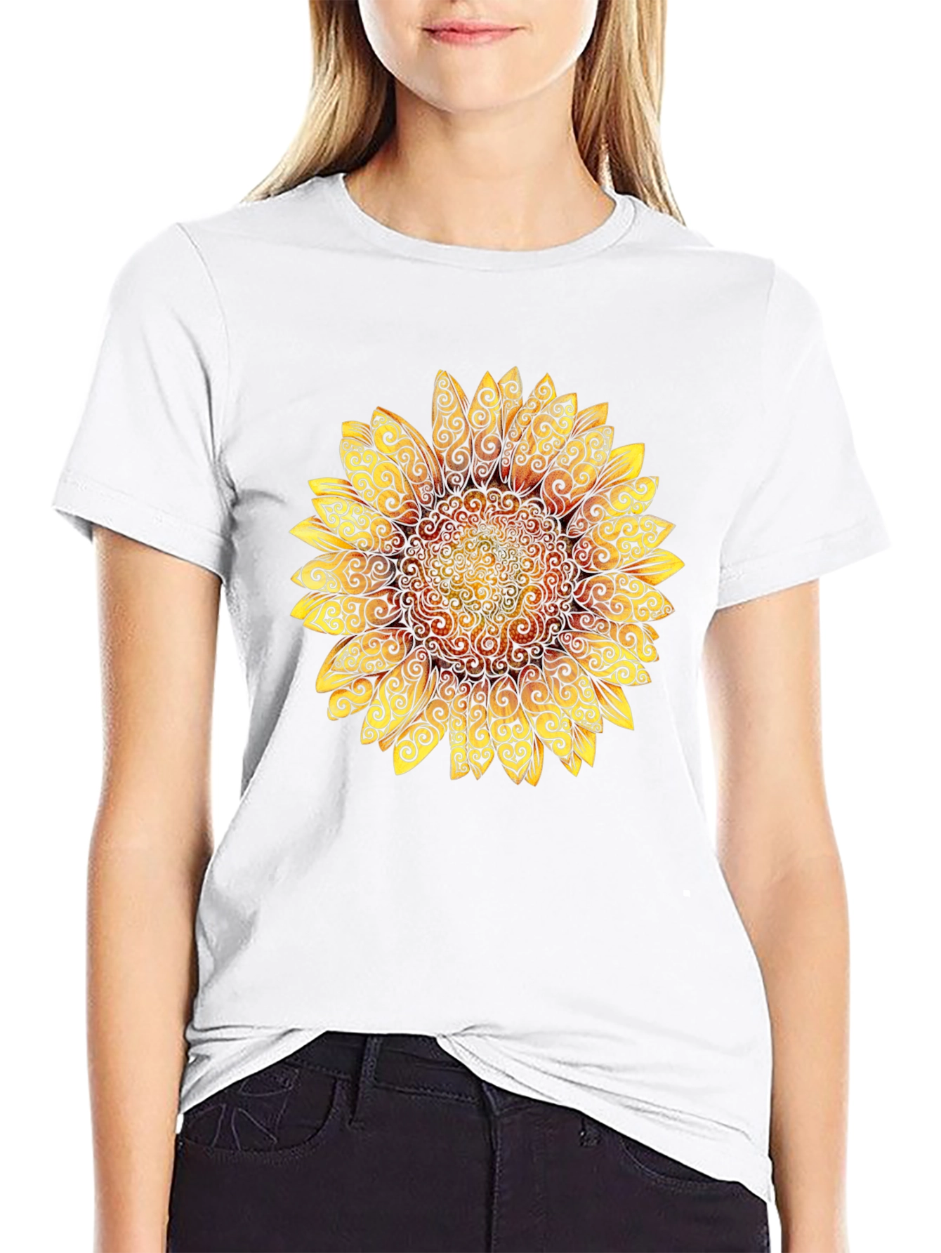 Sunflower Graphic Tee - Stylish Black T-Shirt