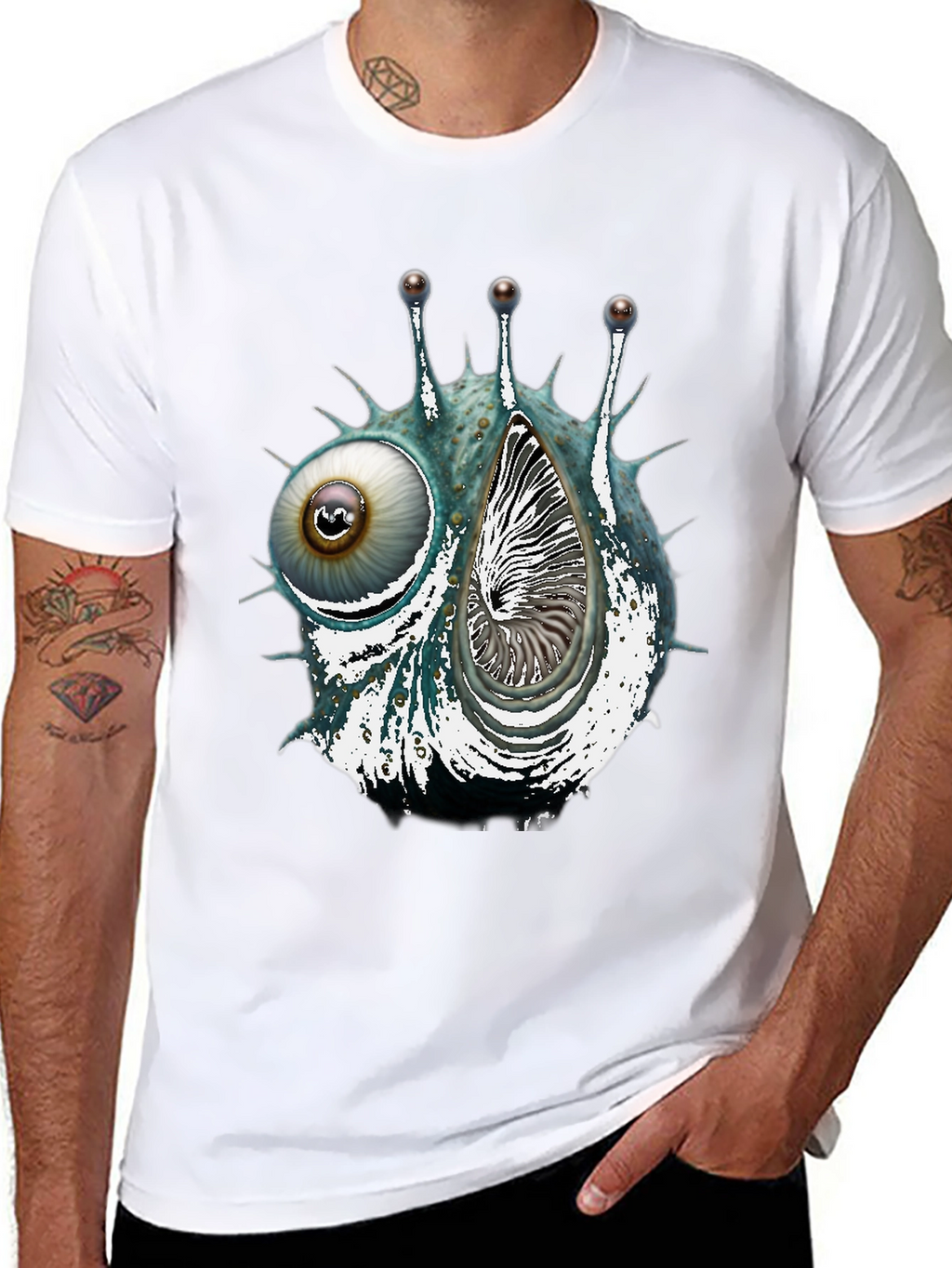 Eye & Shell Graphic Tee - Unique Design