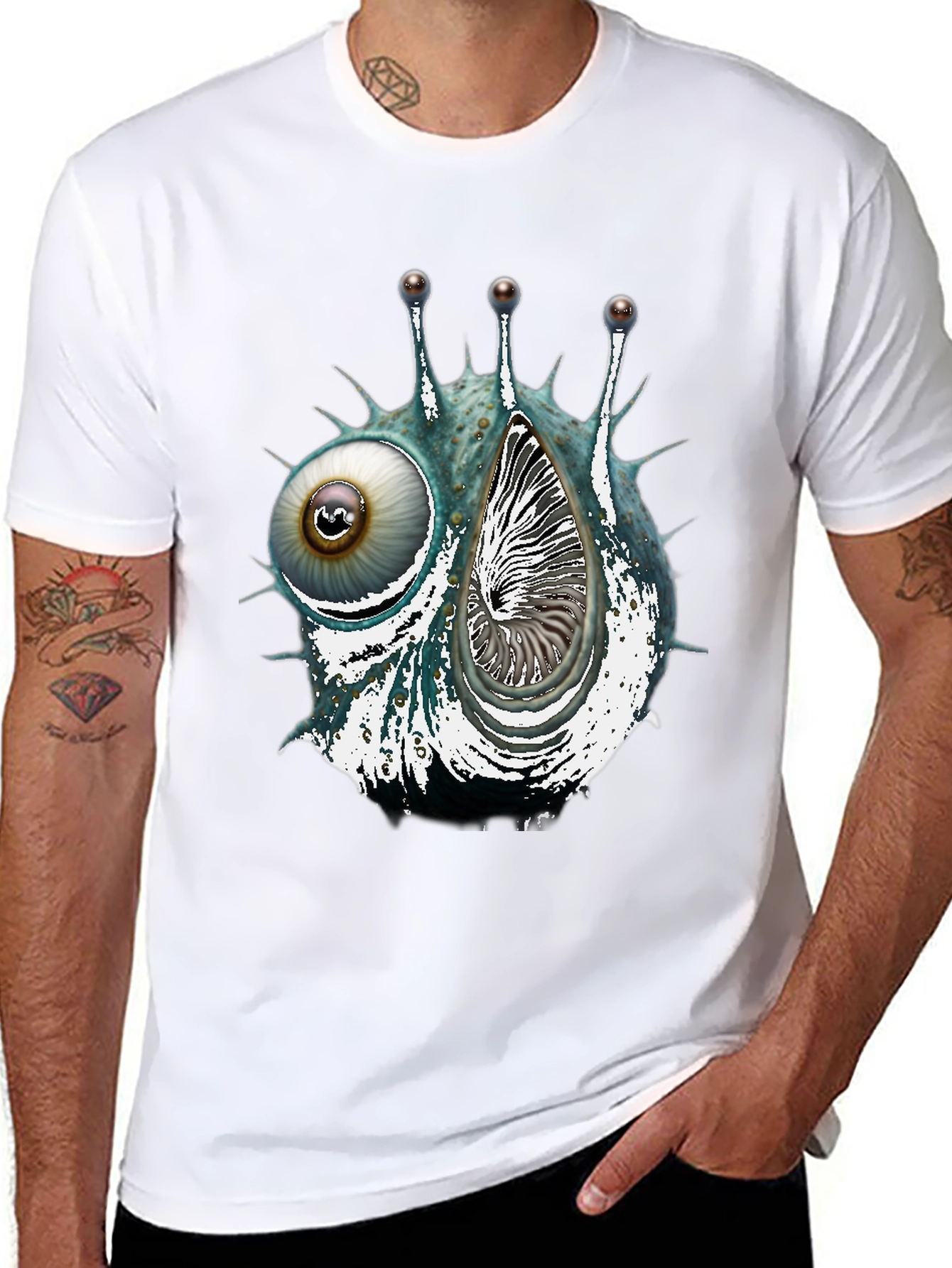 Eye & Shell Graphic Tee - Unique Design