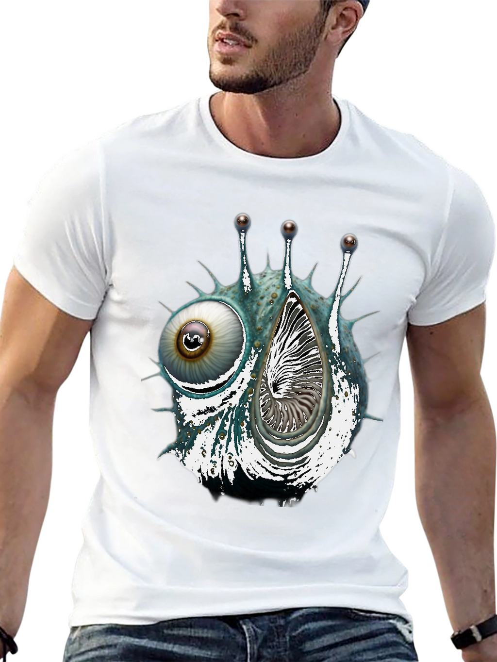 Eye & Shell Graphic Tee - Unique Design