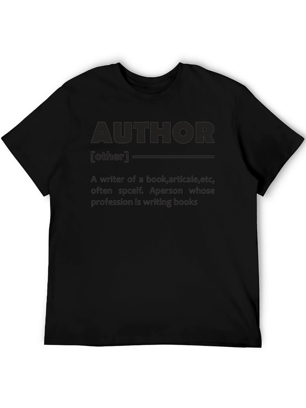 Author Definition Black T-Shirt