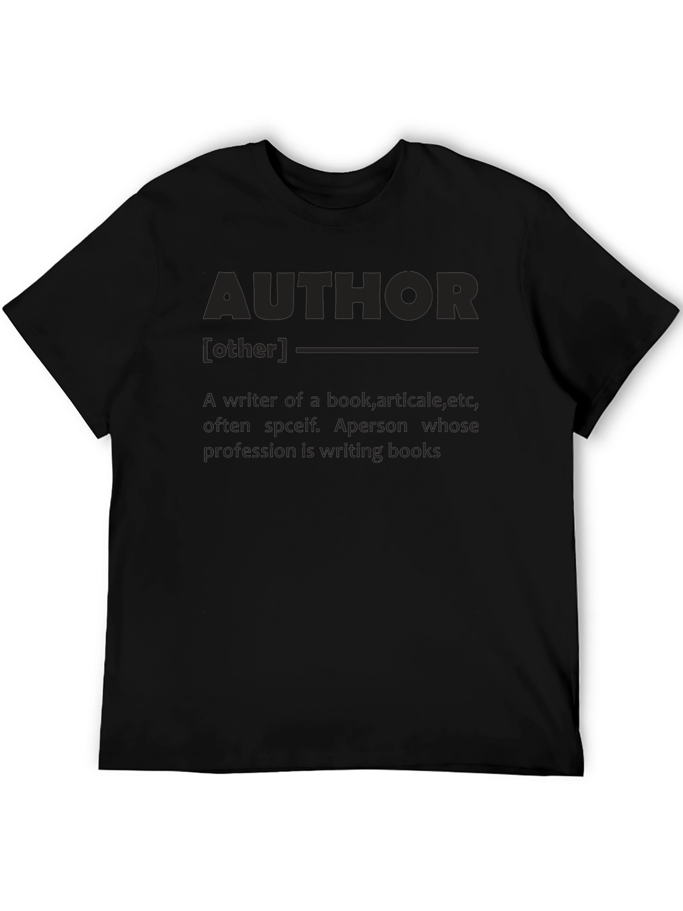Author Definition Black T-Shirt