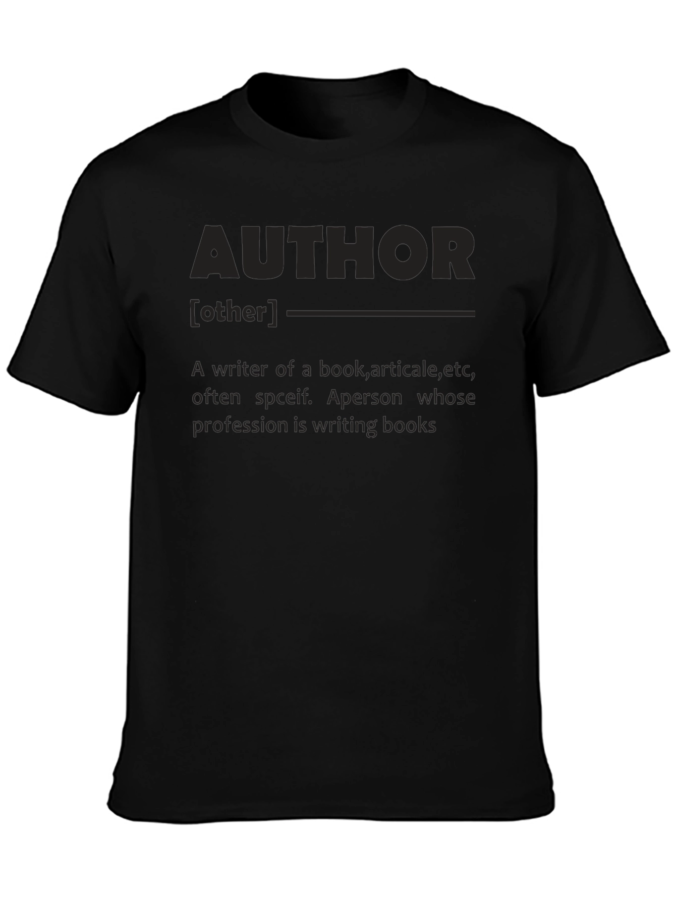 Author Definition Black T-Shirt