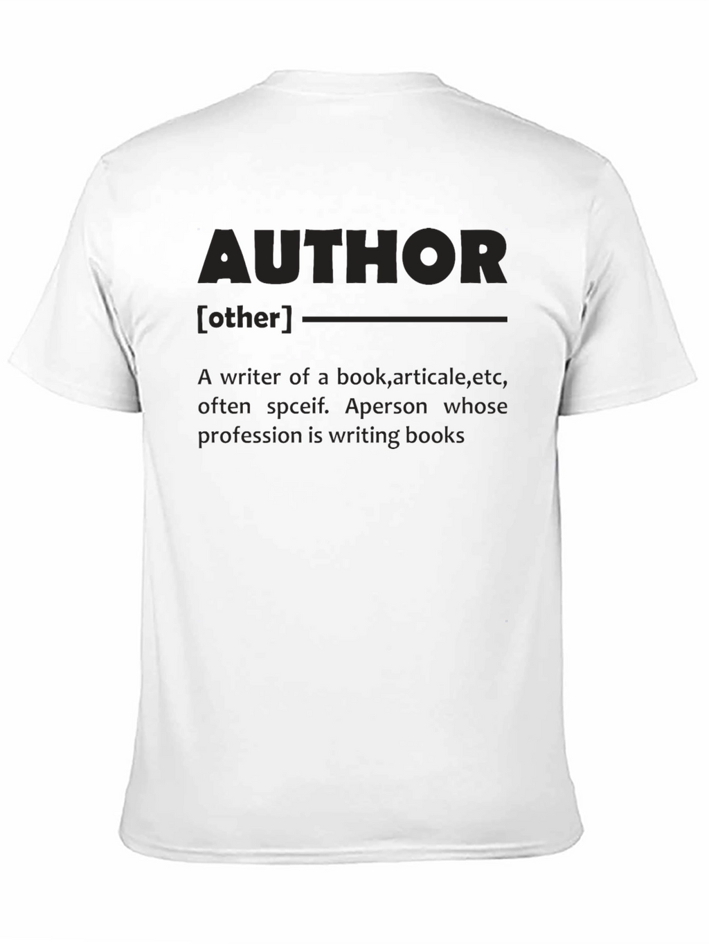 Author Definition Black T-Shirt