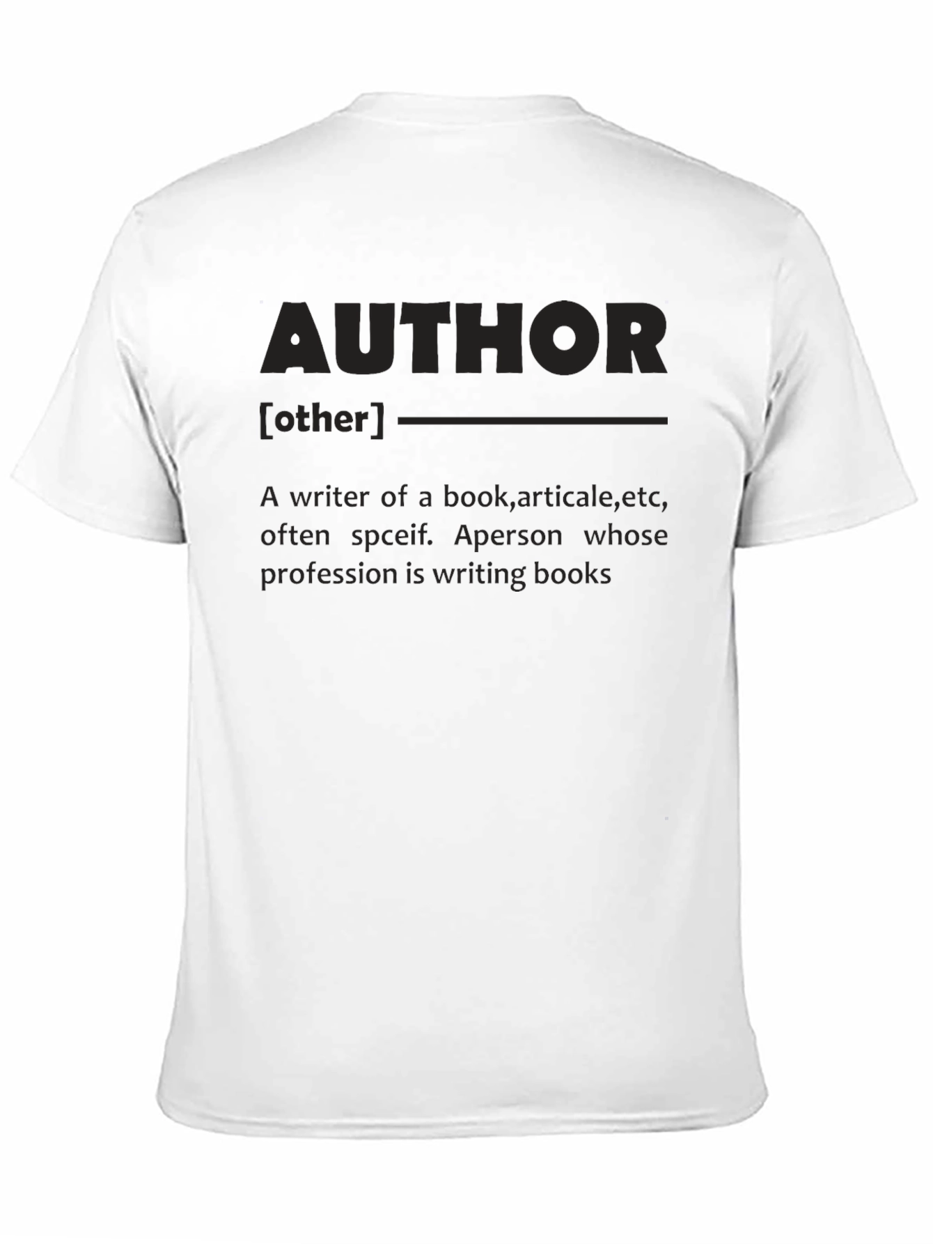 Author Definition Black T-Shirt