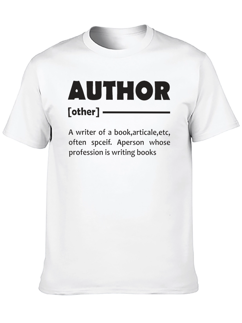 Author Definition Black T-Shirt