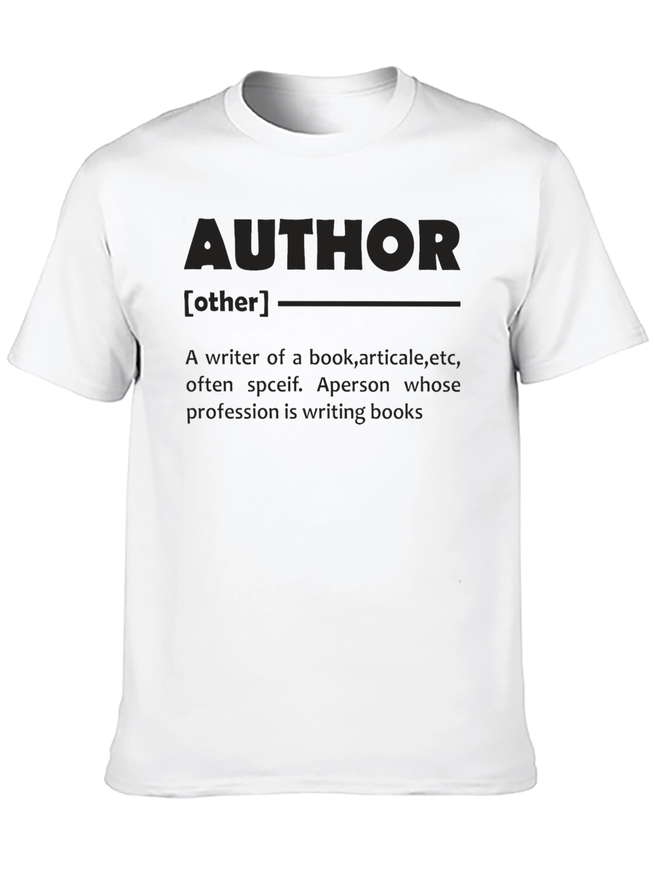 Author Definition Black T-Shirt