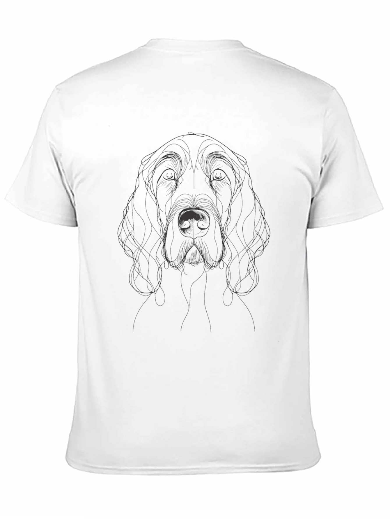 Dog Portrait Line Art Black T-Shirt