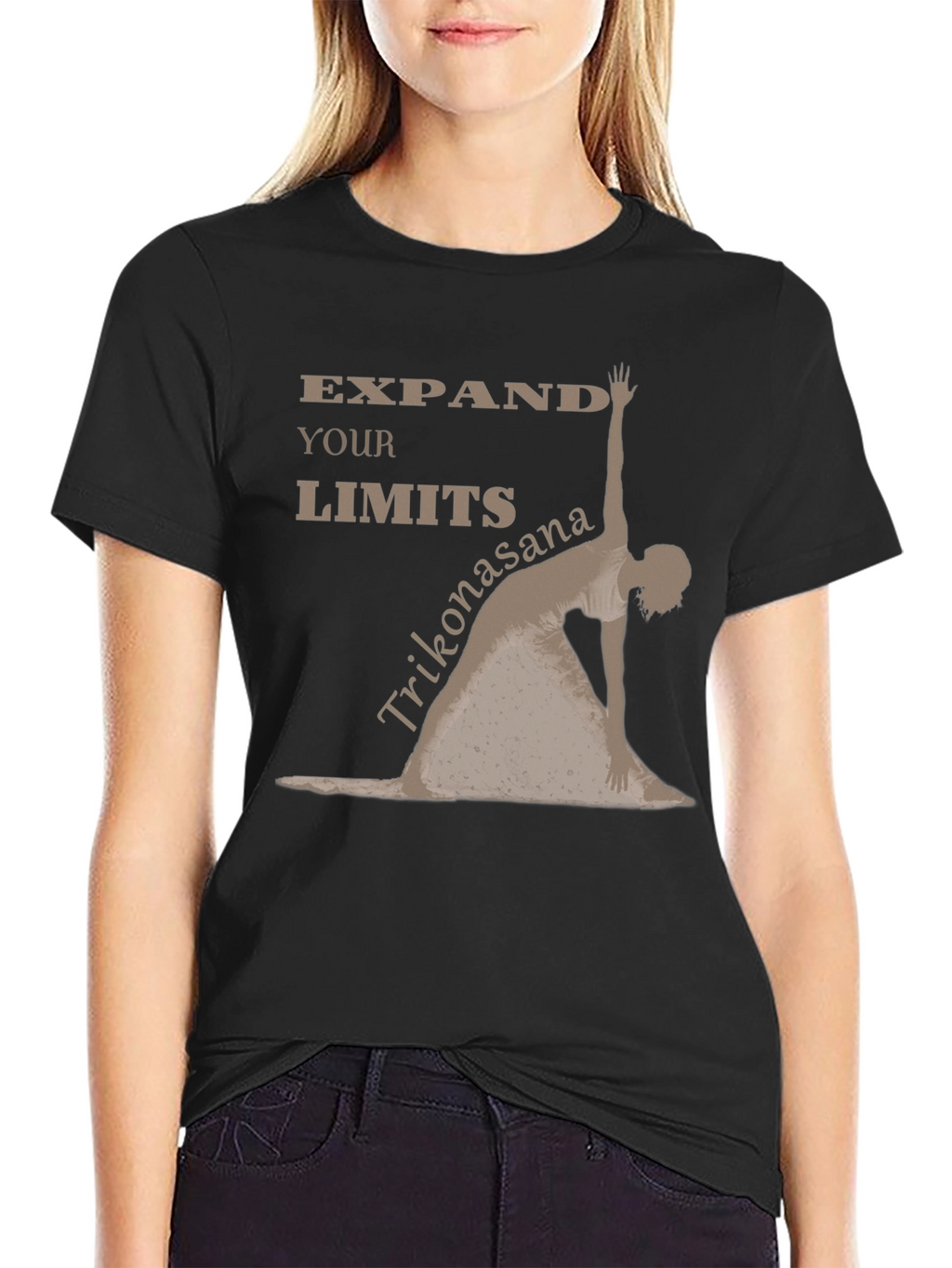 Expand Your Limits Yoga Pose Black T-Shirt