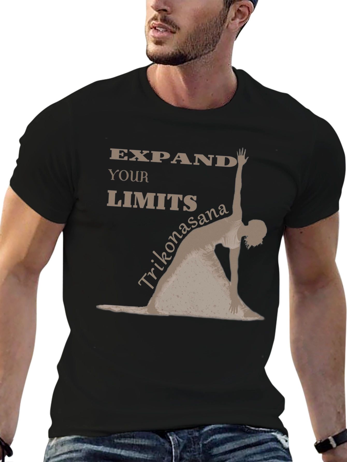 Expand Your Limits Yoga Pose Black T-Shirt