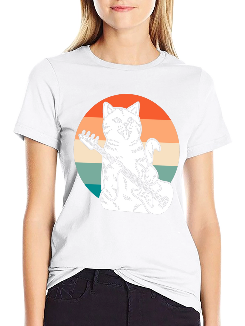 Cat Bassist T-Shirt - Cool Graphic Tee