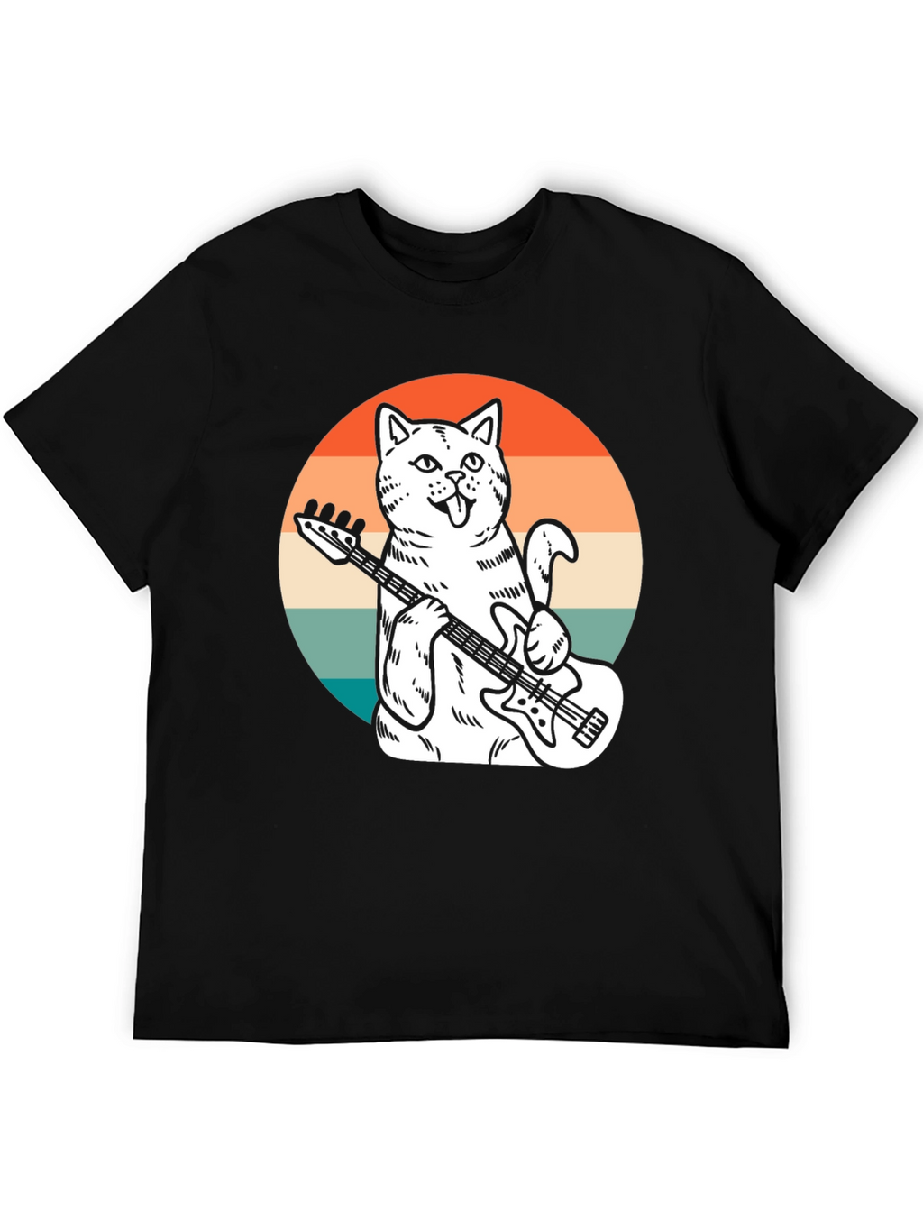 Cat Bassist T-Shirt - Cool Graphic Tee