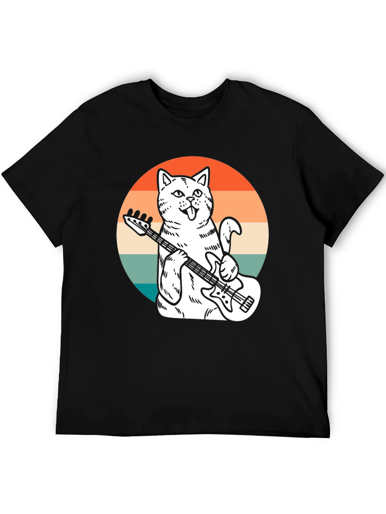 Cat Bassist T-Shirt - Cool Graphic Tee