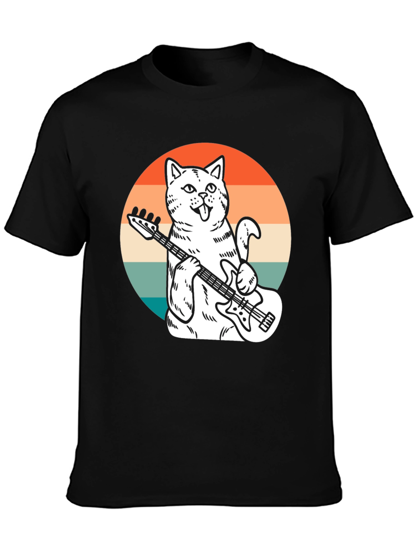 Cat Bassist T-Shirt - Cool Graphic Tee