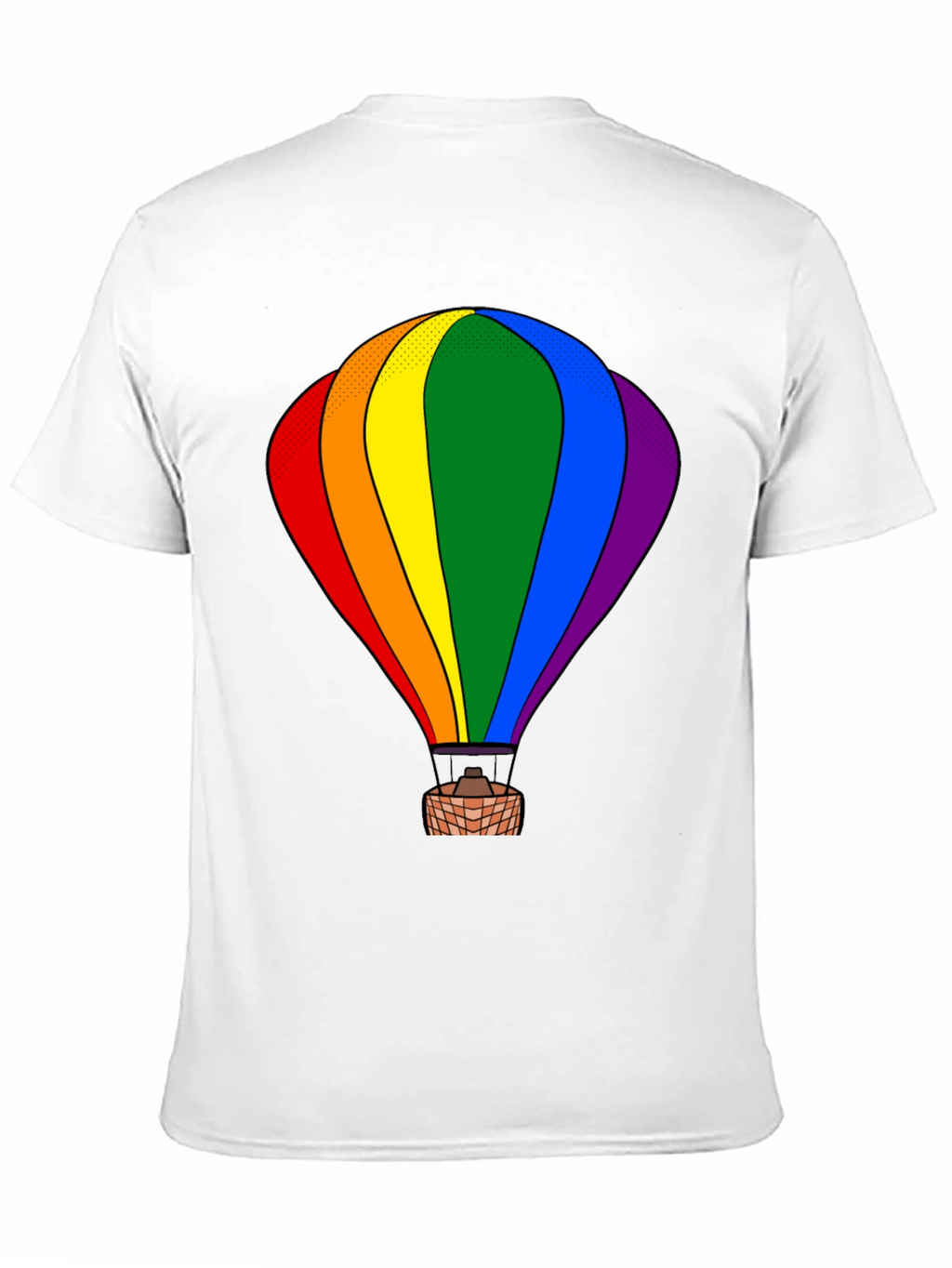 Rainbow Hot Air Balloon Graphic Tee - Black